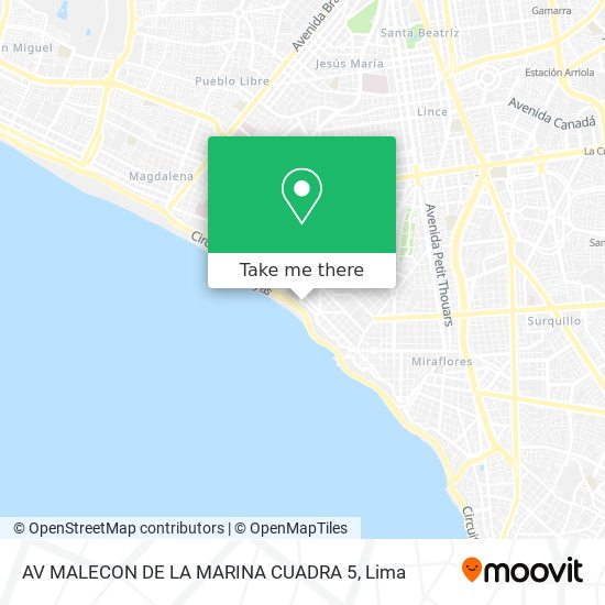 Mapa de AV  MALECON DE LA MARINA CUADRA 5