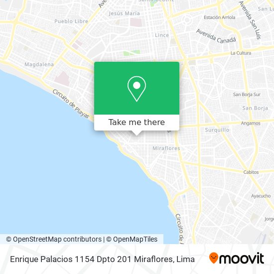 Mapa de Enrique Palacios  1154  Dpto  201   Miraflores