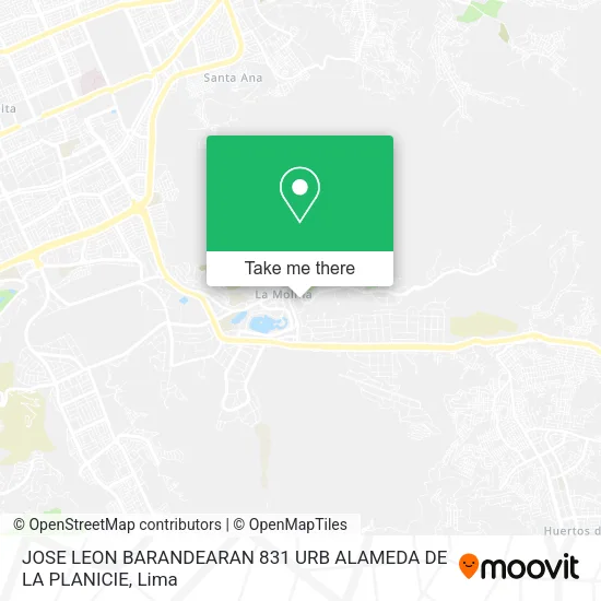 Mapa de JOSE LEON BARANDEARAN 831 URB  ALAMEDA DE LA PLANICIE