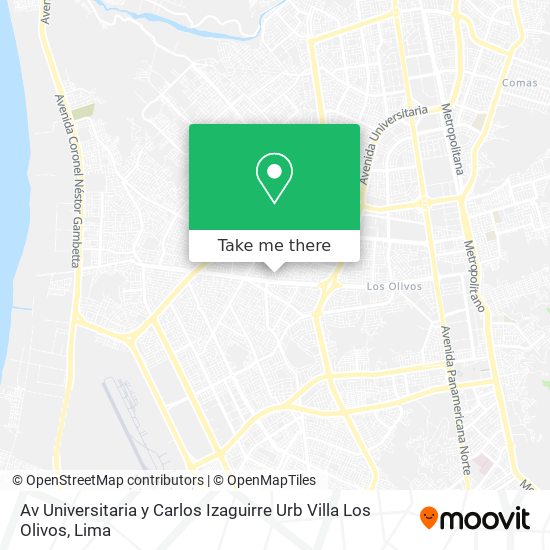 Av Universitaria y Carlos Izaguirre Urb Villa Los Olivos map