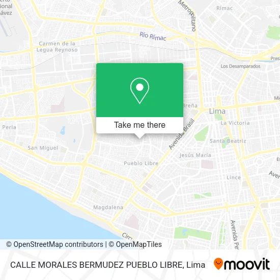 Mapa de CALLE MORALES BERMUDEZ   PUEBLO LIBRE