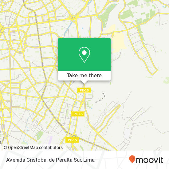 AVenida Cristobal de Peralta Sur map