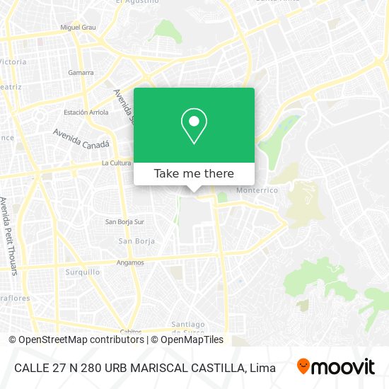 CALLE 27 N 280 URB MARISCAL CASTILLA map