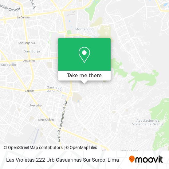 Las Violetas 222 Urb Casuarinas Sur Surco map