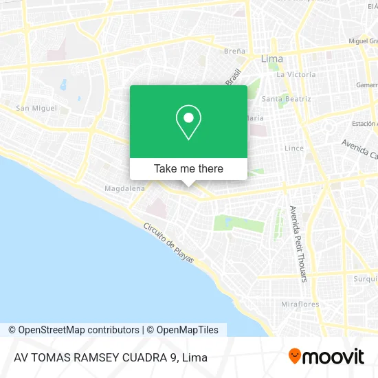 Mapa de AV  TOMAS RAMSEY CUADRA 9