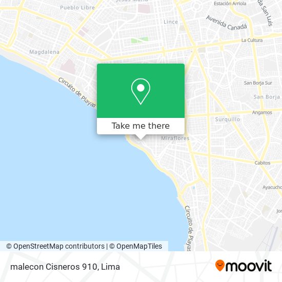 Mapa de malecon Cisneros 910