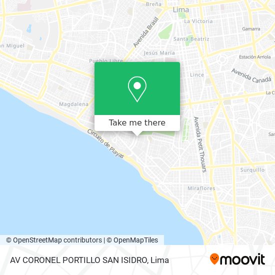 AV  CORONEL PORTILLO  SAN ISIDRO map