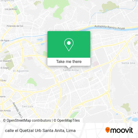 Mapa de calle el Quetzal Urb  Santa Anita