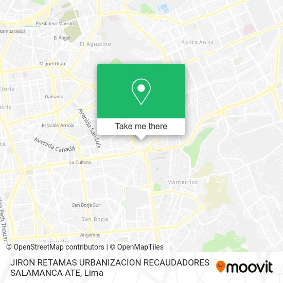 JIRON RETAMAS URBANIZACION RECAUDADORES   SALAMANCA   ATE map