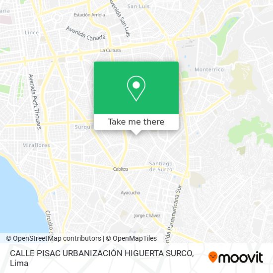 Mapa de CALLE PISAC  URBANIZACIÓN HIGUERTA  SURCO