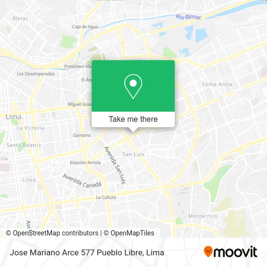 Jose Mariano Arce 577 Pueblo Libre map