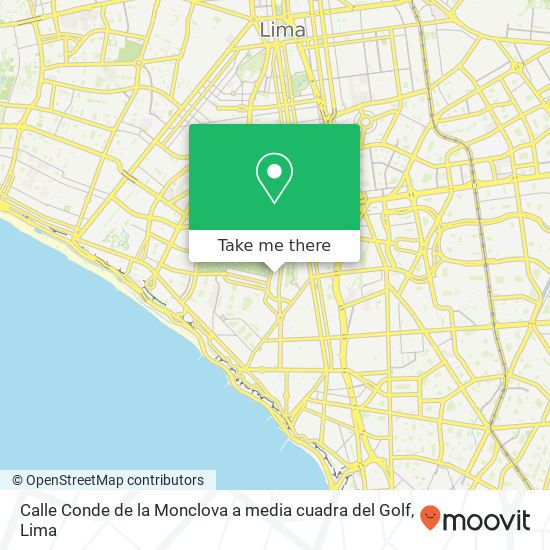 Calle Conde de la Monclova  a media cuadra del Golf map