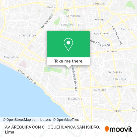 AV AREQUIPA CON CHOQUEHUANCA    SAN ISIDRO map