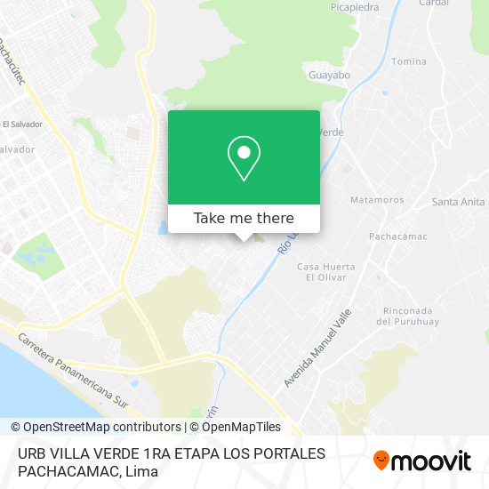Mapa de URB  VILLA VERDE 1RA ETAPA LOS PORTALES PACHACAMAC