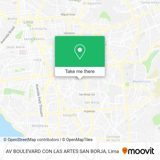 Mapa de AV  BOULEVARD CON LAS ARTES  SAN BORJA