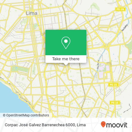 Mapa de Corpac  José Galvez Barrenechea 6000