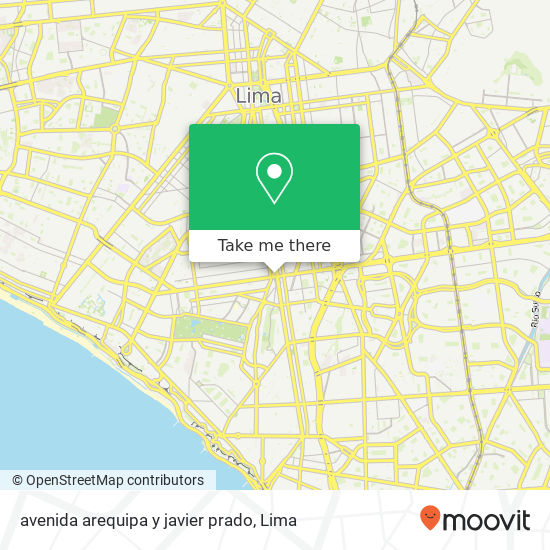 avenida arequipa y javier prado map