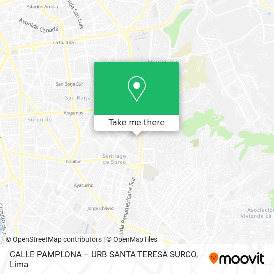 CALLE PAMPLONA – URB  SANTA TERESA SURCO map