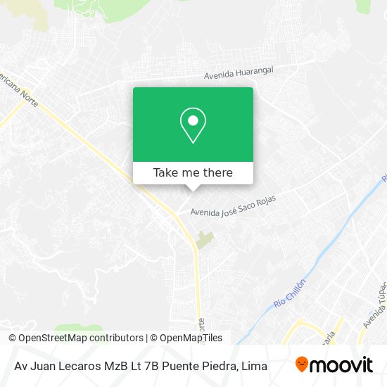 Av Juan Lecaros MzB Lt 7B   Puente Piedra map