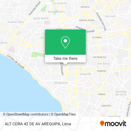 Mapa de ALT CDRA 42 DE AV AREQUIPA