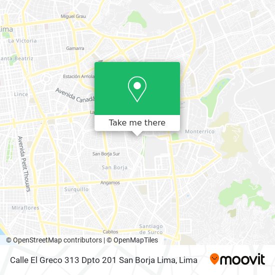 Calle El Greco 313 Dpto  201  San Borja  Lima map