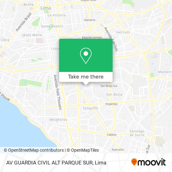 AV GUARDIA CIVIL   ALT  PARQUE SUR map