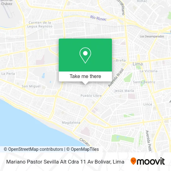 Mapa de Mariano Pastor Sevilla  Alt Cdra 11 Av Bolivar