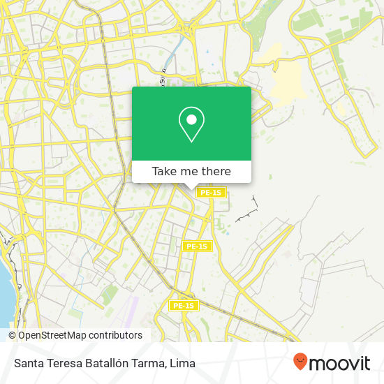 Mapa de Santa Teresa  Batallón Tarma