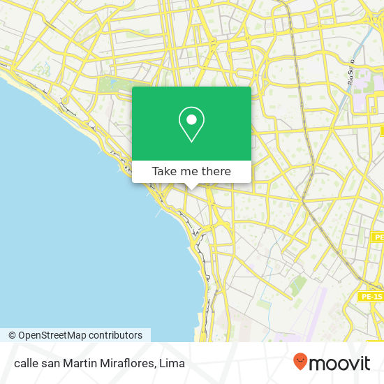 calle san Martin  Miraflores map