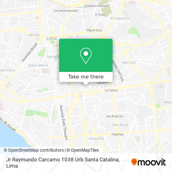 Jr  Raymundo Carcamo 1038 Urb  Santa Catalina map