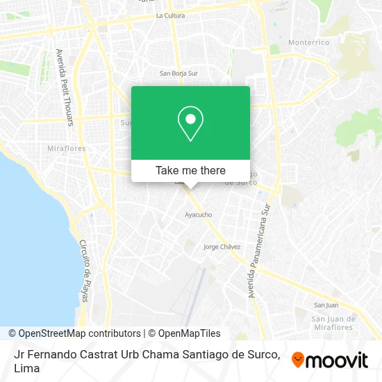 Jr  Fernando Castrat Urb  Chama Santiago de Surco map