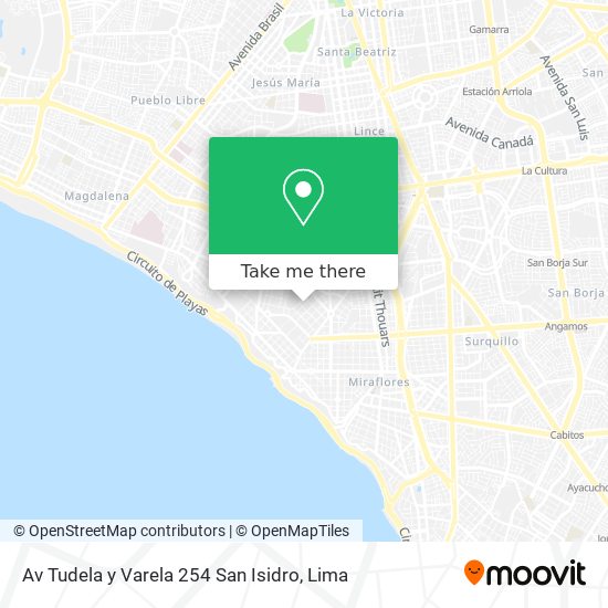 Mapa de Av  Tudela y Varela 254  San Isidro