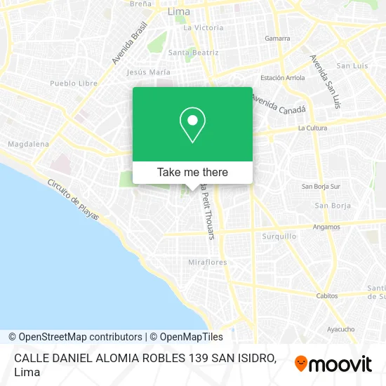 Mapa de CALLE DANIEL ALOMIA ROBLES 139  SAN ISIDRO