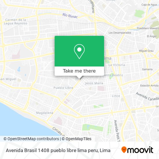 Avenida Brasil 1408  pueblo libre  lima  peru map