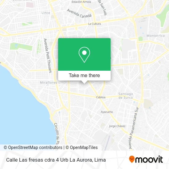 Mapa de Calle Las fresas cdra  4 Urb  La Aurora