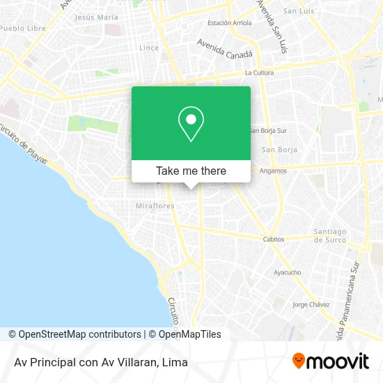 Av  Principal con Av  Villaran map