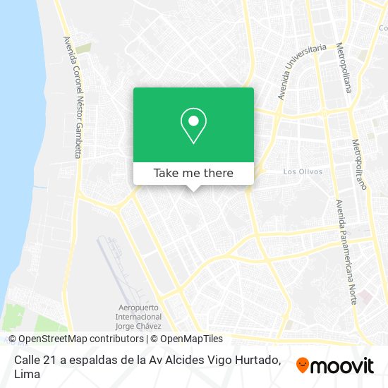 Mapa de Calle 21 a espaldas de la Av  Alcides Vigo Hurtado