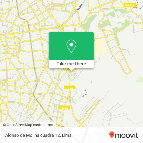 Alonso de Molina cuadra 12 map