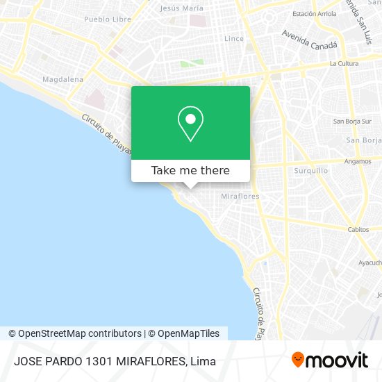 JOSE PARDO 1301 MIRAFLORES map