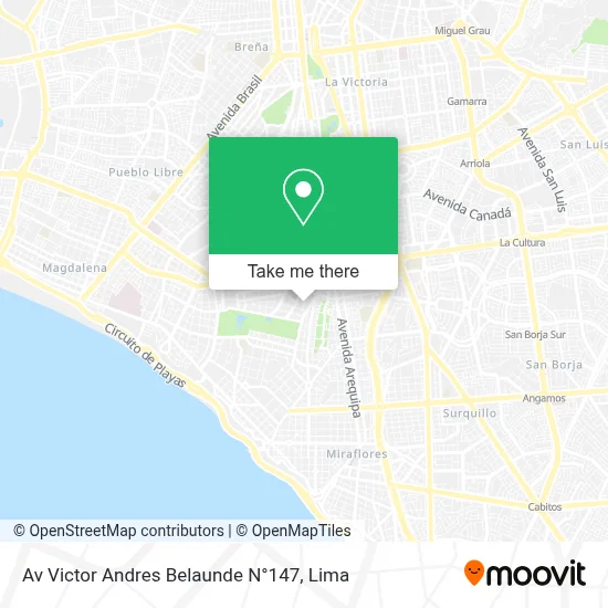 Av  Victor Andres Belaunde N°147 map