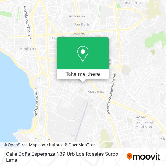 Mapa de Calle Doña Esperanza 139 Urb  Los Rosales Surco