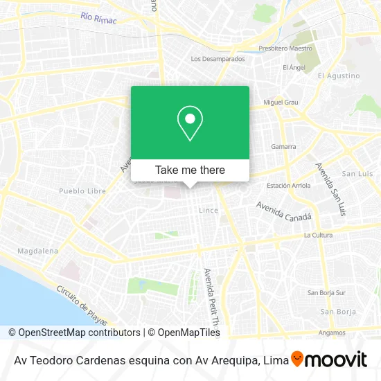 Mapa de Av  Teodoro Cardenas esquina con Av  Arequipa