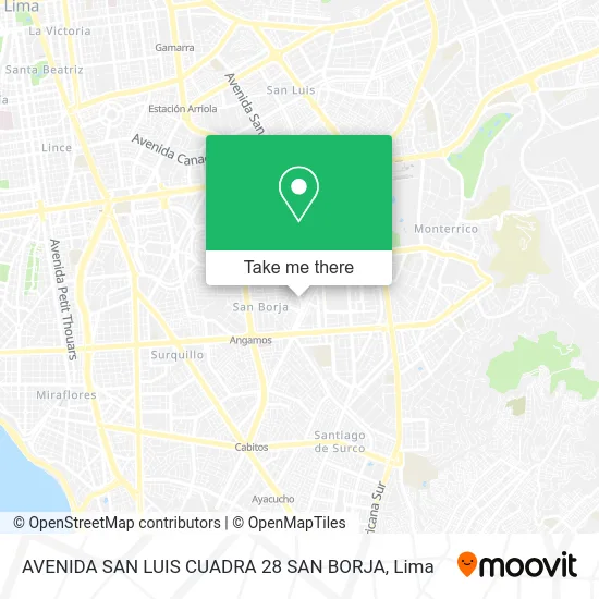 AVENIDA SAN LUIS CUADRA 28 SAN BORJA map