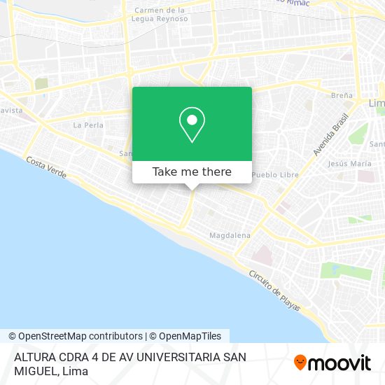 ALTURA CDRA  4 DE AV  UNIVERSITARIA  SAN MIGUEL map