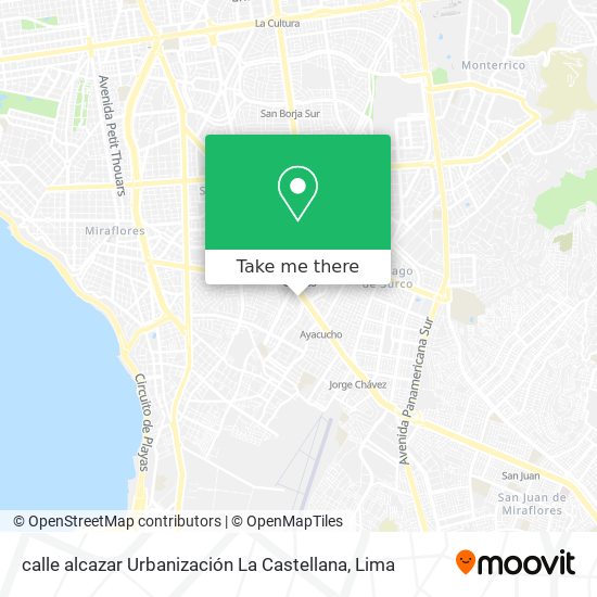 calle alcazar Urbanización La Castellana map