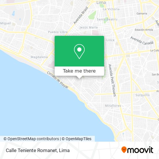 Mapa de Calle Teniente Romanet