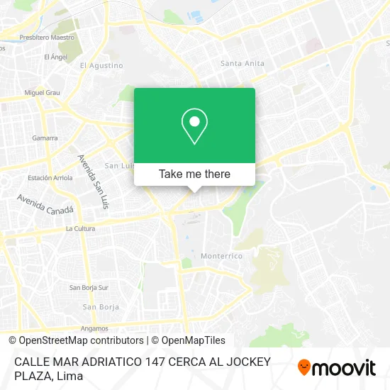 Mapa de CALLE MAR ADRIATICO 147 CERCA AL JOCKEY PLAZA