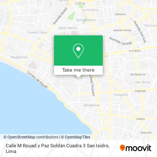 Calle M  Rouad y Paz Soldán Cuadra 3  San Isidro map