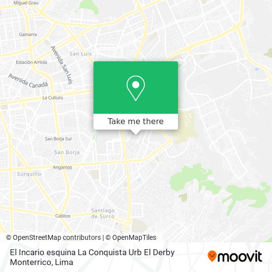 El Incario esquina La Conquista  Urb  El Derby  Monterrico map