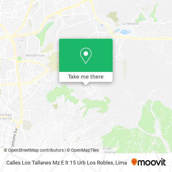 Calles Los Tallanes Mz E lt 15 Urb  Los Robles map